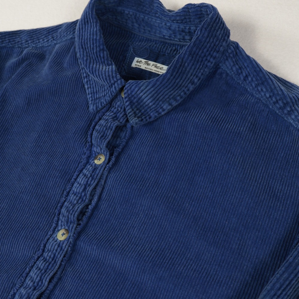 We The Free Free People Blue Corduroy Oversized Shacket Size M